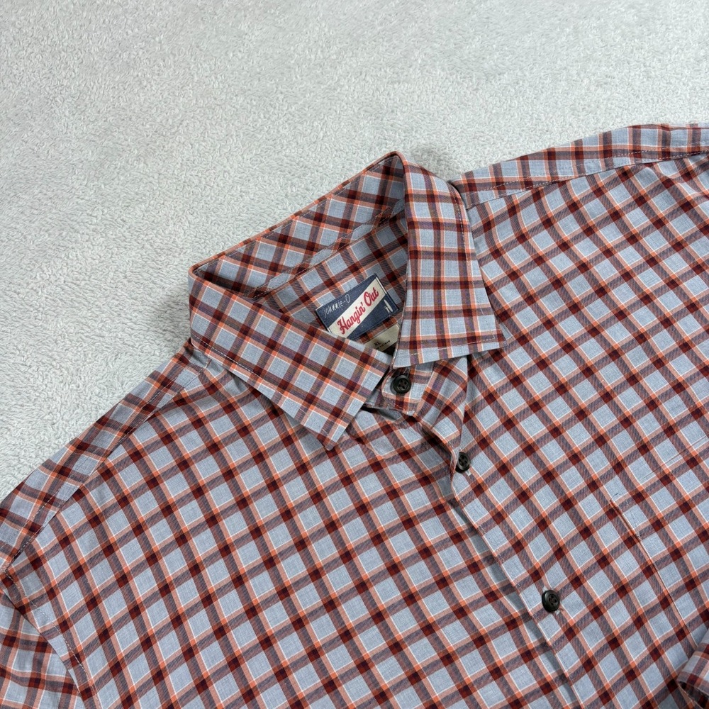 Johnnie-O Hangin' Out Shirt Mens XL‎ Multicolor Check Cotton Pleated Button Up